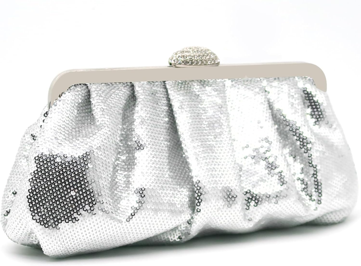 Sequin Clutch Purses for Women Beaded Pleated Clutch Bag Glitter Dressy Wedding Party Formal Evening Bags