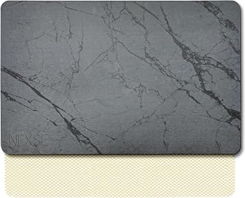 Diatomaceous Earth Stone Bath Mat, Non Slip, Quick Dry Stone Shower Mat, Super Absorbent, Fast Drying Diatomite Bath Mat for Bathroom Floor and Kitchen Counter Easy to Clean 23.6" x 15.3" - Gray
