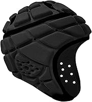 Youth Flag Rugby Helmet Soft Shell Head Protector - Adjustable Breathable EVA Foam for 7v7 Soccer Hockey Football Kids Adults