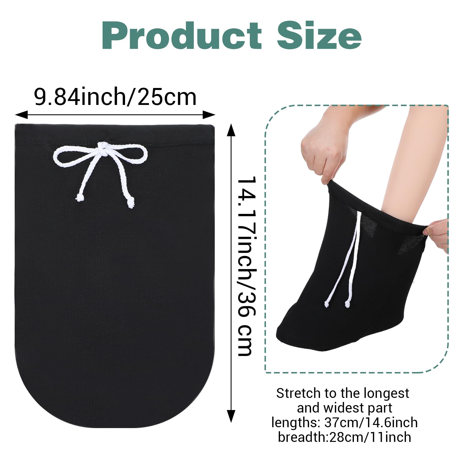 Ptwola 2Pcs Leg Cast Cover Below the Knee Leg Cast Washable Sock Cover Warm Foot Cast Sleeve Plaster Stocking Protective Below the Knee Adjustable Drawstring Cast Protector for Men Women Ankle