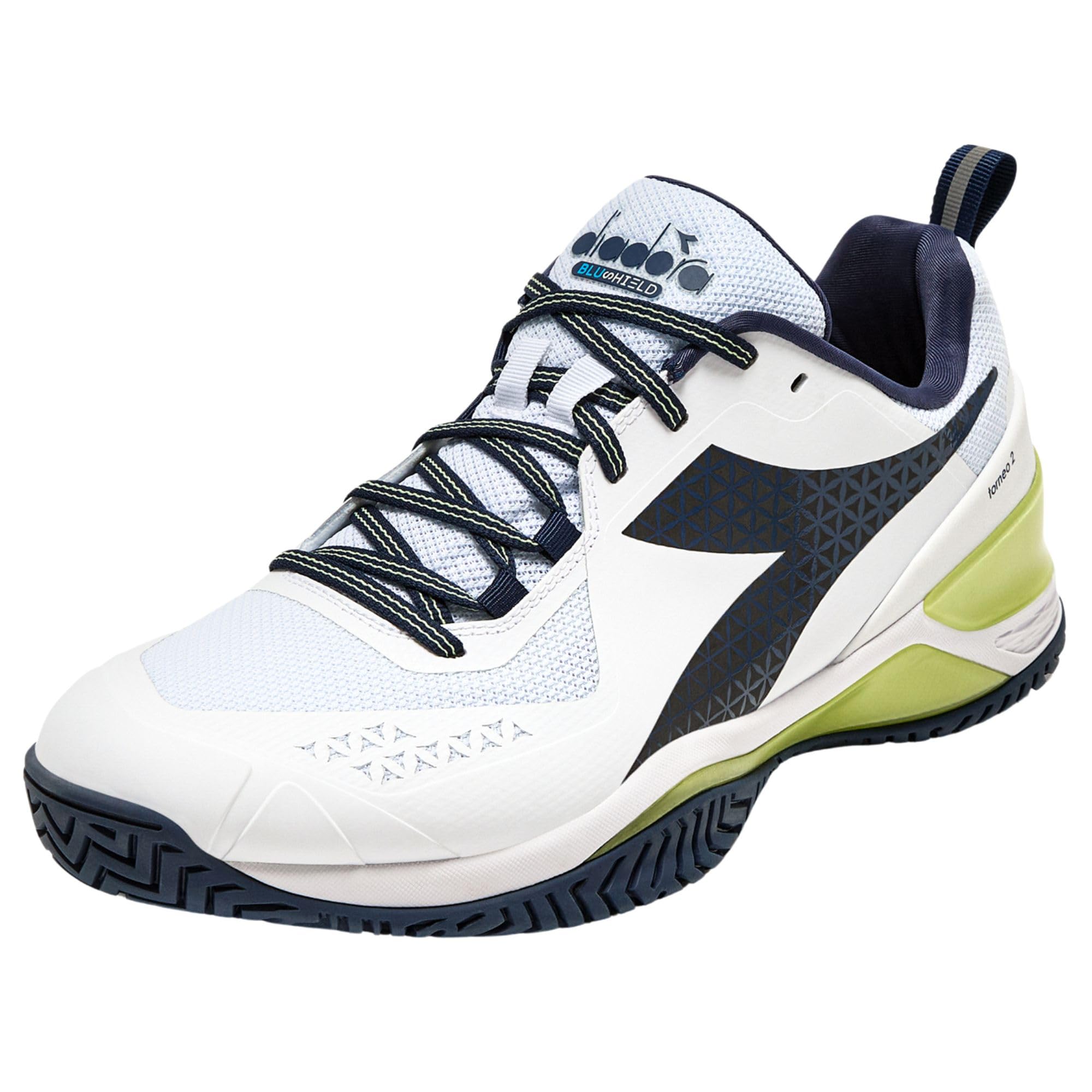 Diadora Men's Blushield Torneo 2 AG Tennis Shoe, White/Pageant