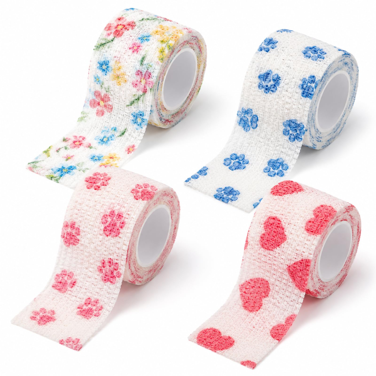 Four Piece Set with Soft Breathable Material,Self Adhesive Finger Wrap, Stretchy Tape for Writing Crafts Sports Pet Care, Easy Tear Design-image-28