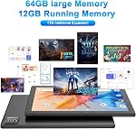 ATOZEE 10 Inch Tablet Android 15 Tablets 2 in 1 Tablet with Keyboard 12GB RAM+64GB ROM(Supports 1TB Expansion) Tableta 2MP+8MP Camera 6000mAh Battery Mouse/Case/Stylus 5G WiFi-6 10.1" Android Tablets