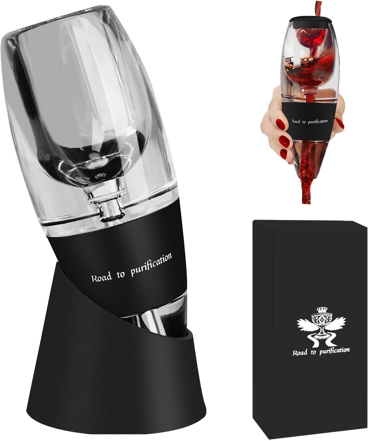 XCC Professional Wine Aerator Decanter Pourer, Multifunction Wine Pourer (Filter, Aerator, Decanter), Efficiently Improve Taste, Increase Flavor and Aroma, Gift for Wine Lover