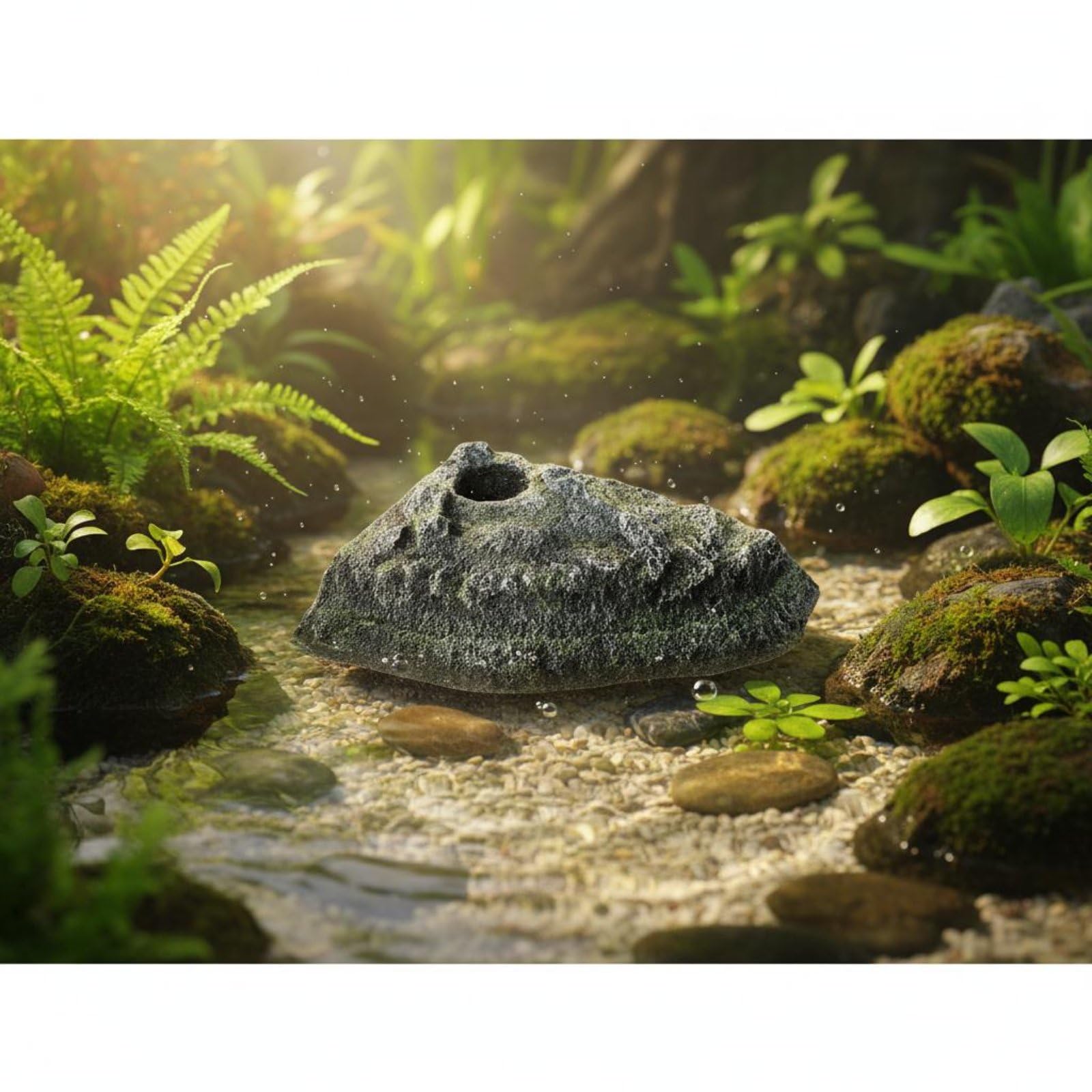 Amazon | petsola 岩型カメ用ステージ 自然な岩のデザイン カメ用バス