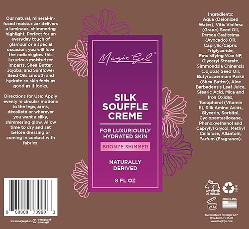 Miniatura 4 de Magic Gel Silk Souffle Creme Bronze| Bronze Body Shimmer | Todo tipo de pieles Fórmula | Para pieles lujosamente hidratadas| 8oz