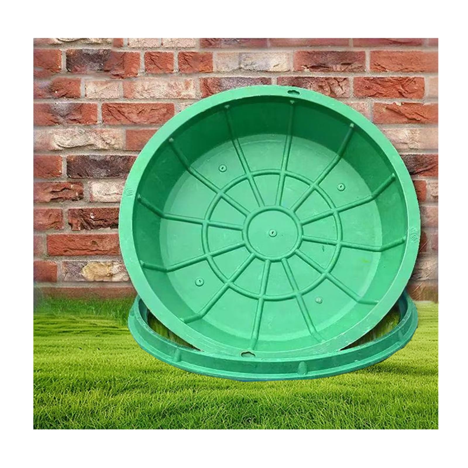 Composite Resin Grass Manhole Cover, Invisible Resin Manhole Cover And Frame Round Square Multiple Sizes(Round 90x90CM/35.4x35.4IN)