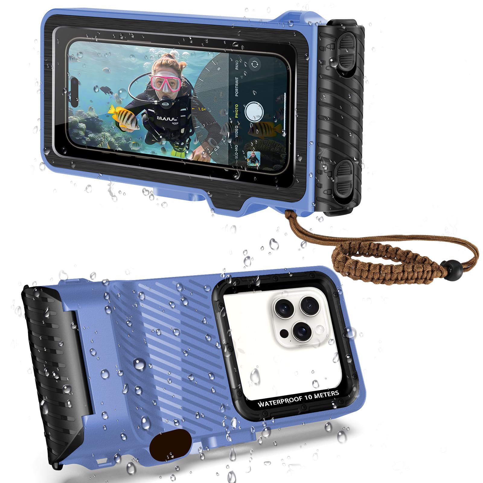 Waterproof Phone Case for Snorkeling & Diving (33ft/10m), IP68 Waterproof Hard Case for Swimming, Universal Underwater Touch Screen Case Compatible