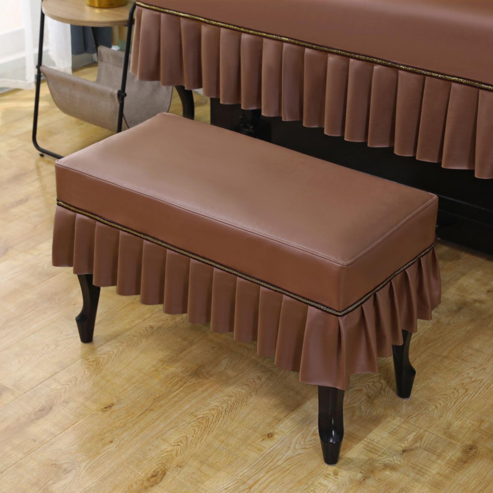 Set di copertura per pianoforte, impermeabile, antipolvere, antigraffio, con copertura per sgabello, adatto per pianoforti verticali, pieghevole