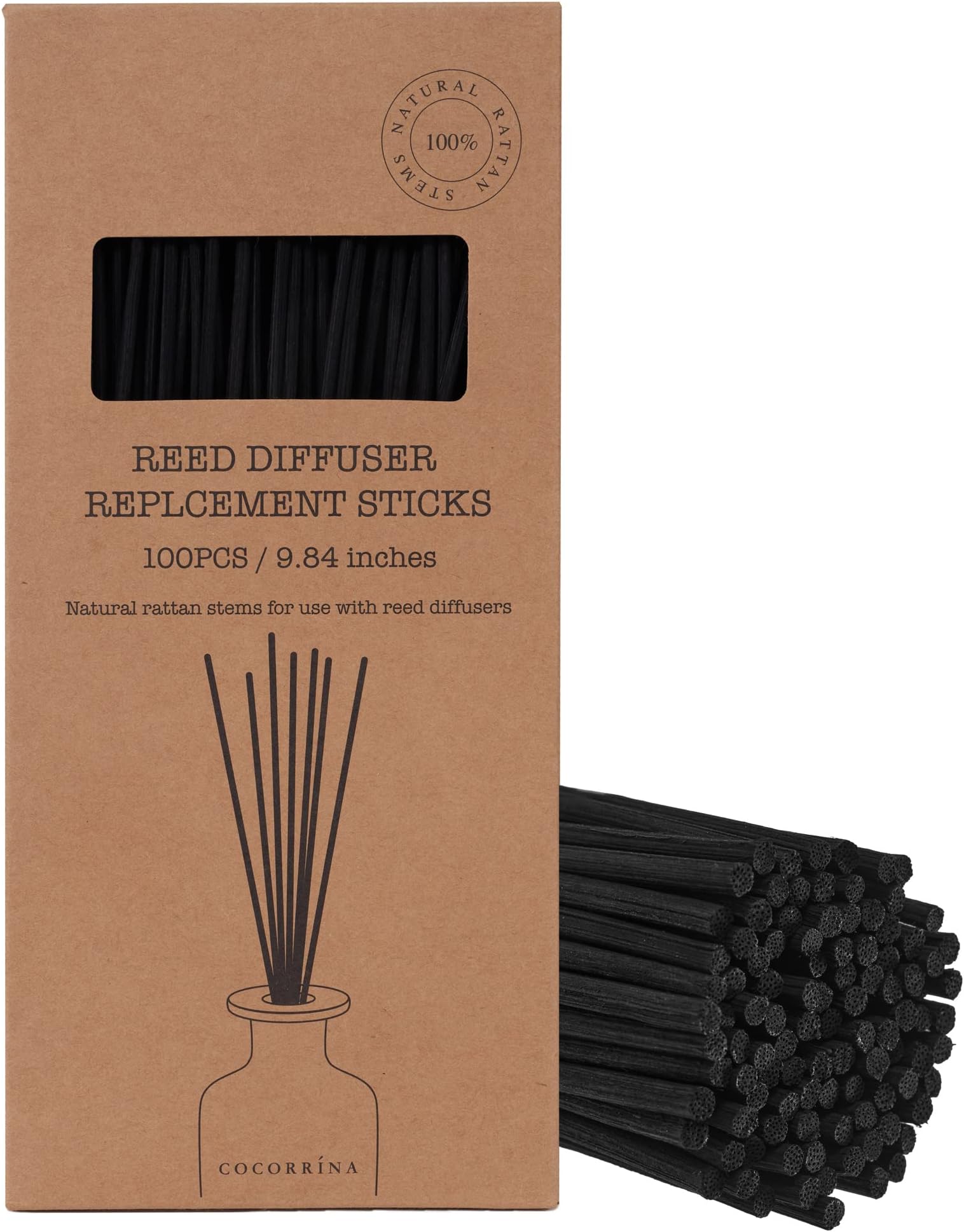 COCORRÍNA 100 x Black Reed Diffuser Sticks