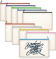 Vista 10 de Legigo Bolsa de Lona en Blanco con Cremallera Estuche Bolsas de Maquillaje a Granel - Estuche de Lona Multiusos para Lápices con Cremallera