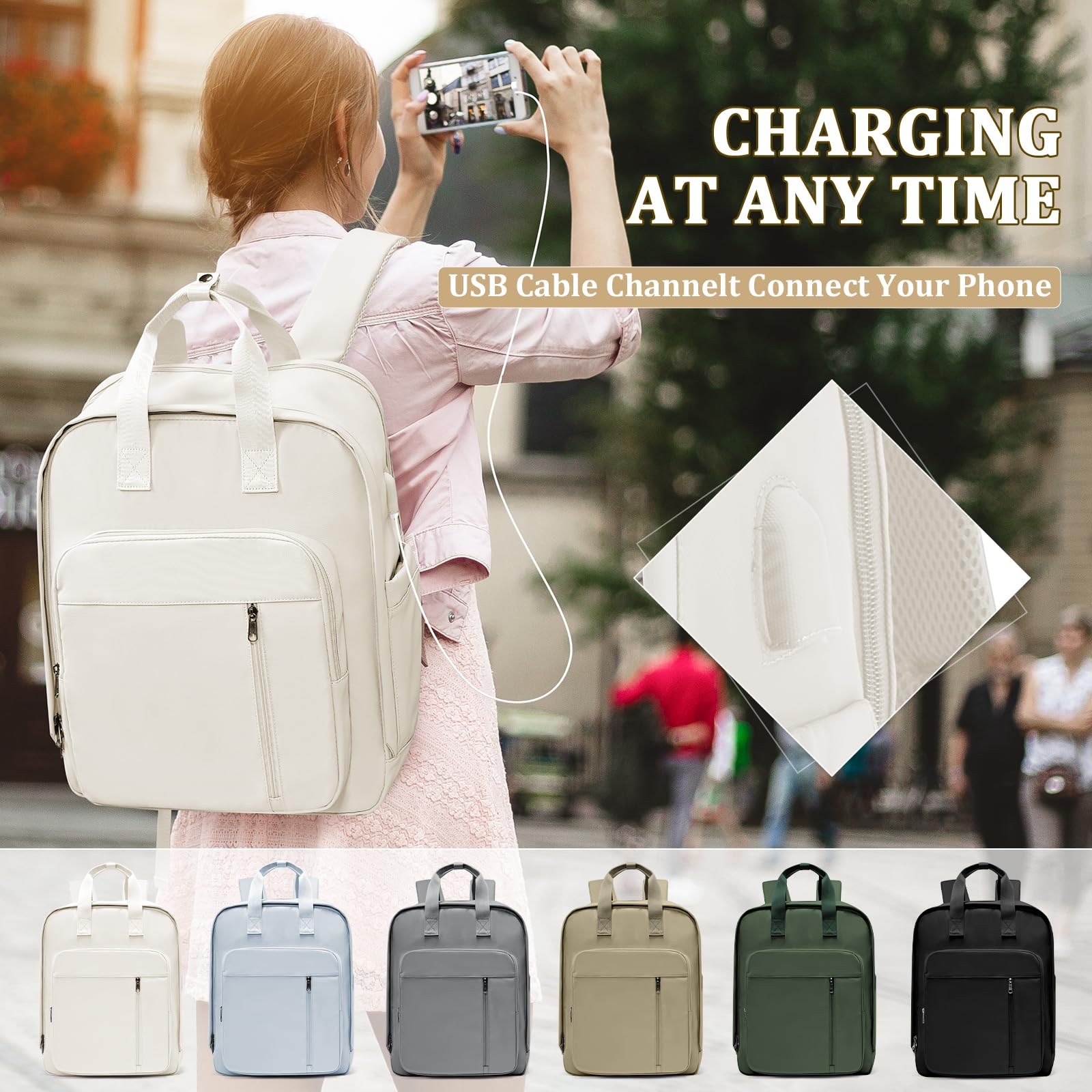 SZLX Borse da Cabina per Easyjet 45x36x20 Zaino da Viaggio Donna Ryanair 40x20x25 Bagaglio a Mano con porta usb zaino da viaggio aereo bagaglio a mano zaino per laptop Casual Daypack