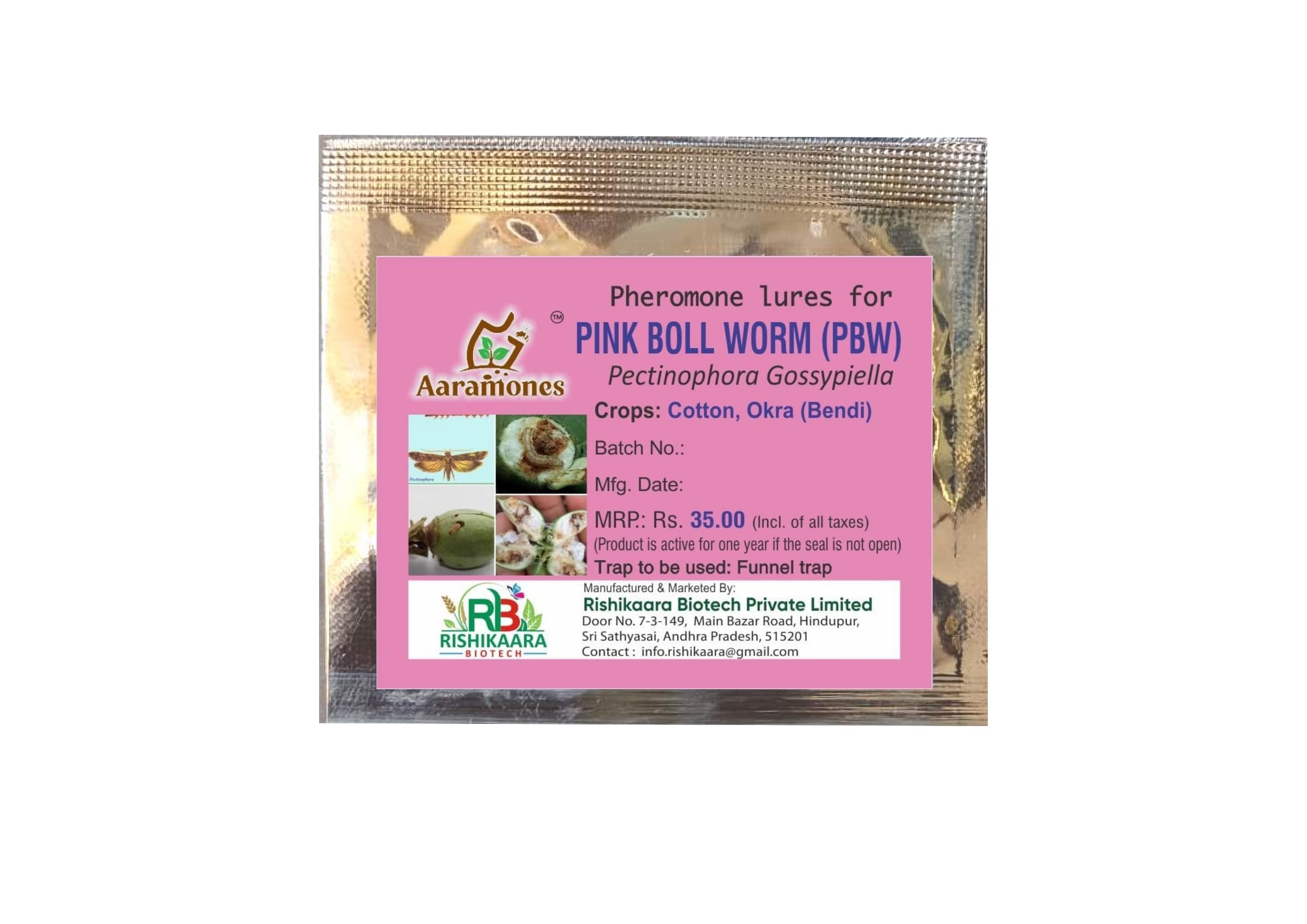 AARAMONES | Pheromone Lure for Pink Bollworm-pectinophora Gossippiella for Cotton Pack of 10 Lures only.-image-29