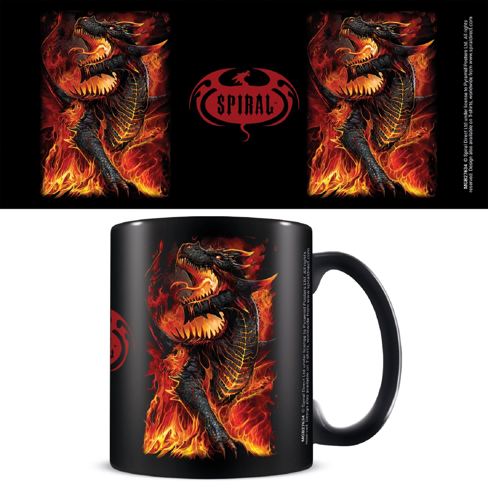 Spiral Black Mug in Presentation Gift Box (Draconis Design) 11oz Ceramic Coffee Mug - Official Merchandise