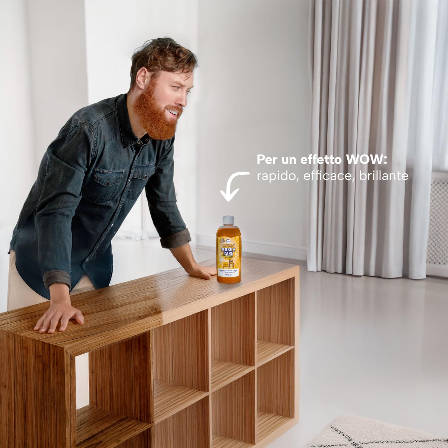 Betti Clean Mobile Care Power Olio per Legno e Mobili 500ml - Nutre, Ravviva e Protegge - Trattamento Naturale per Legno, Parquet e Superfici