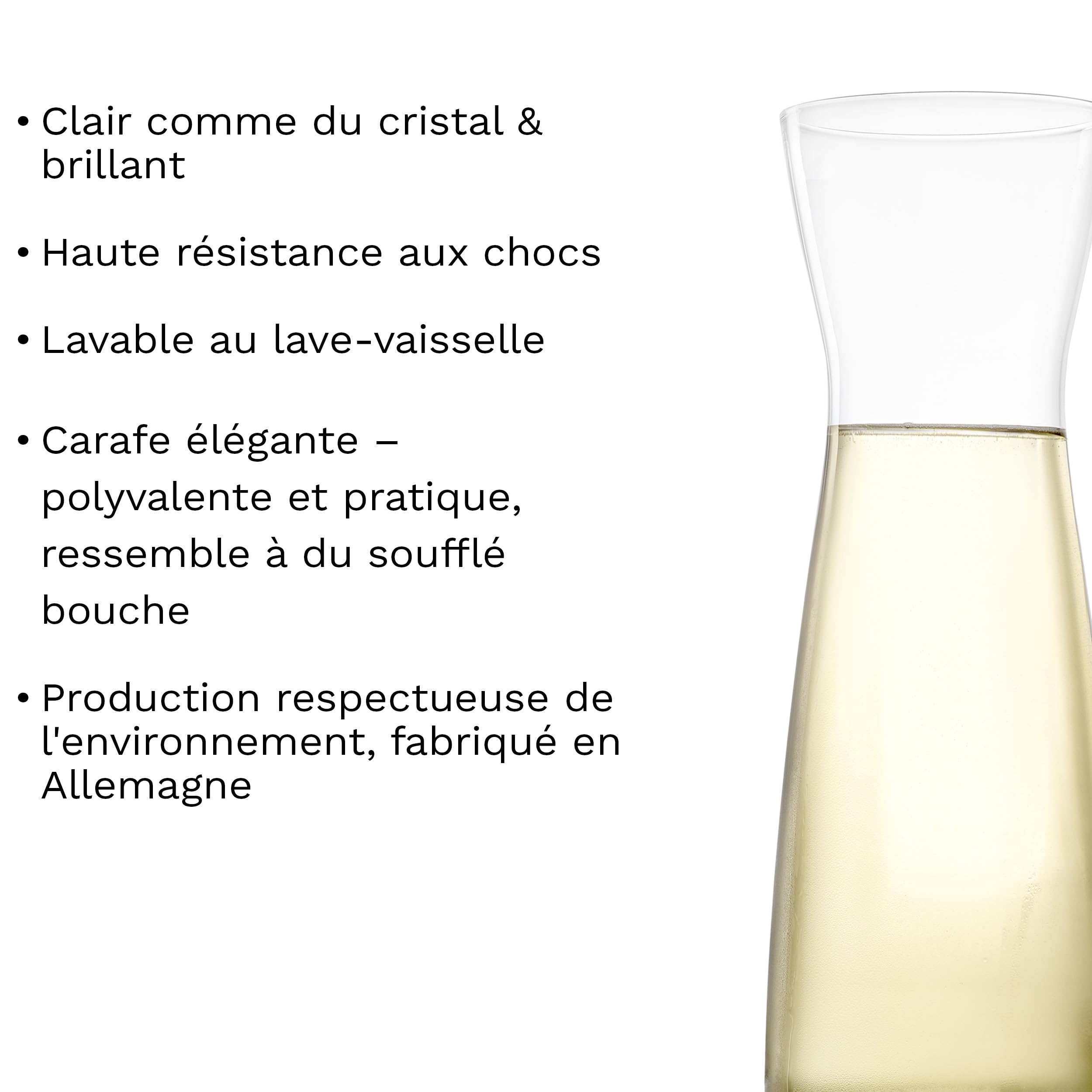 Stölzle Lausitz Carafe Universelle Lot de 6 x 125 ml – Mini Carafe Élégante en Verre Cristallin sans Plomb – Pour Eau Jus Lait ou Spiritueux – Résistante au Lave-Vaisselle – Fabriquée en Allemagne