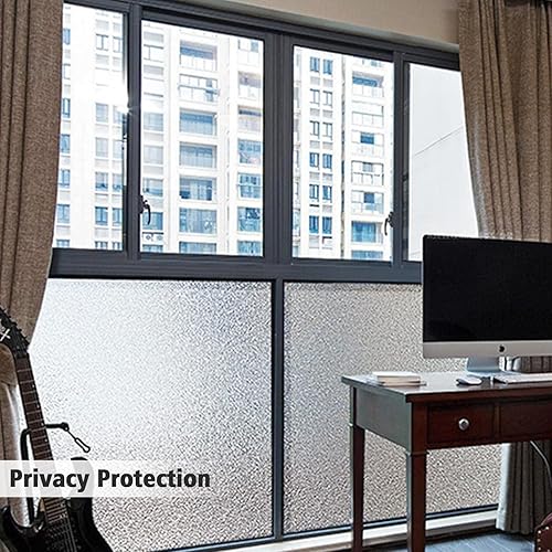Miniatura 7 de Instruban Película de privacidad para ventana, cubierta de vidrio esmerilado para baño, adhesivo opaco por estática y control de calor, adhesivo