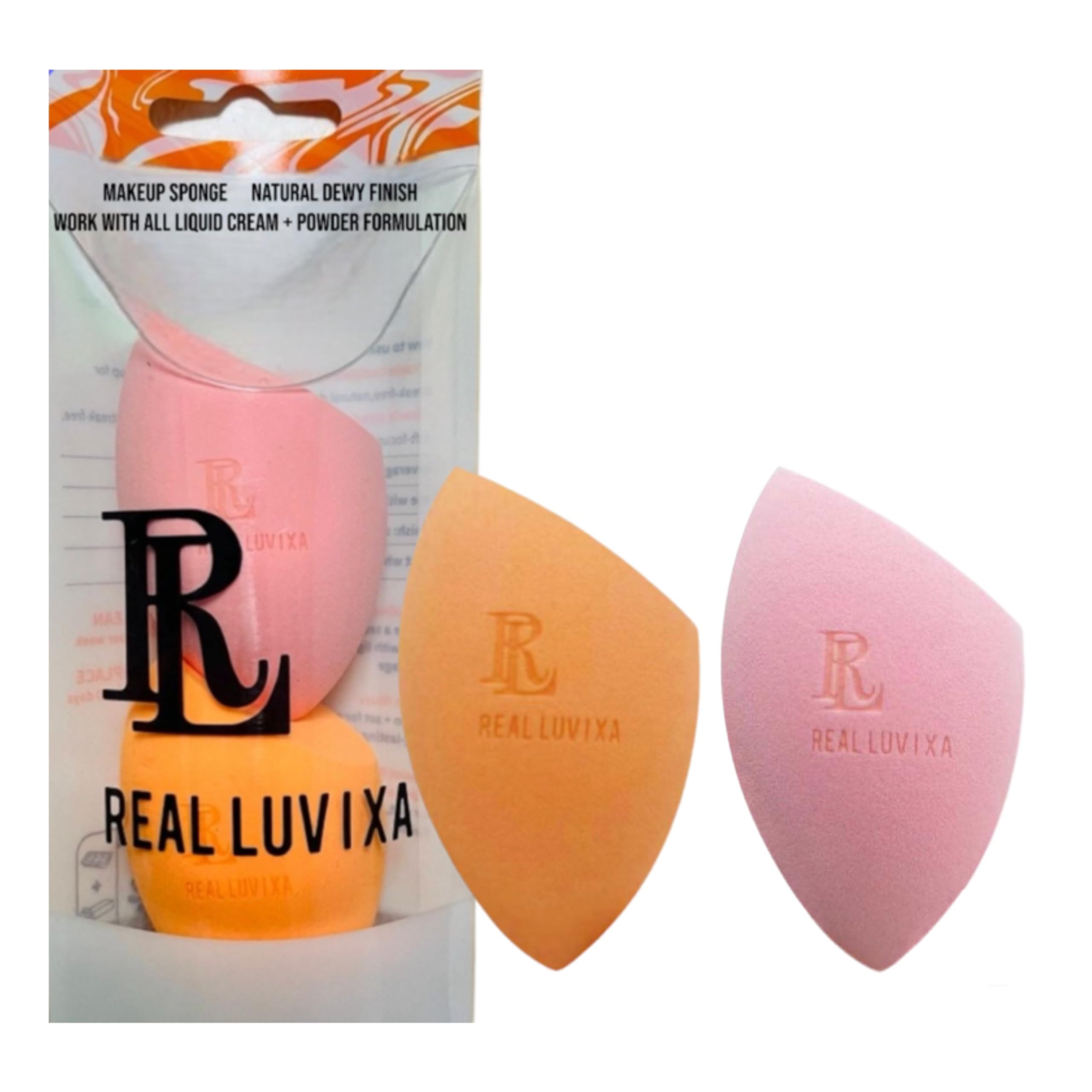 REAL LUVIXA Make-up Schwämme | 2 Stück | Latexfrei & Hypoallergen | Für Foundation, Concealer & Puder | Ergonomisches Design