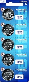 Renata CR2032 Batteries - 3V Lithium Coin Cell 2032 Battery (5 Count)
