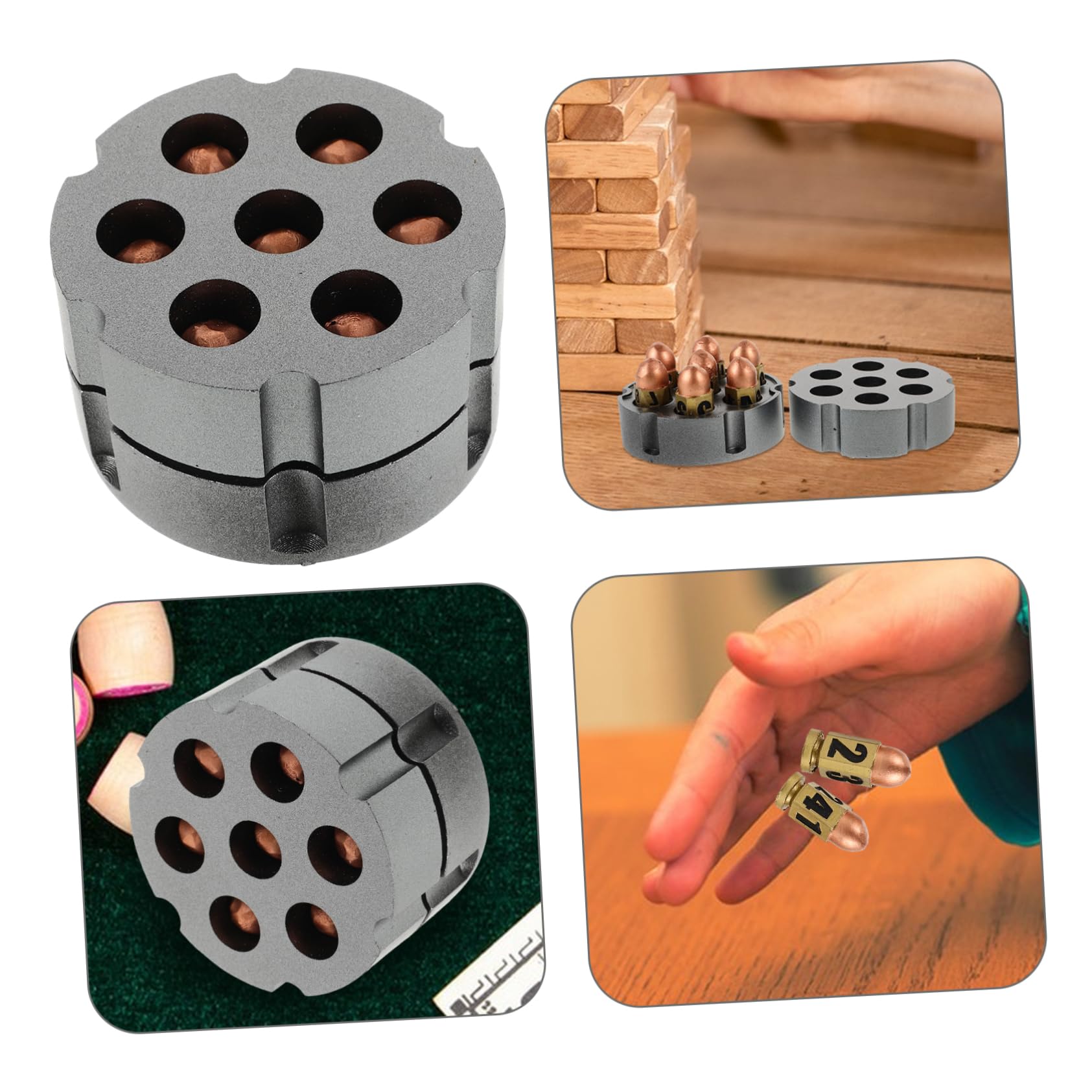 KOMBIUDA Set Facile da Trasportare in Resina Numeri Grandi di Dadi da Gioco con Base per Giochi da Tavolo e Ktv