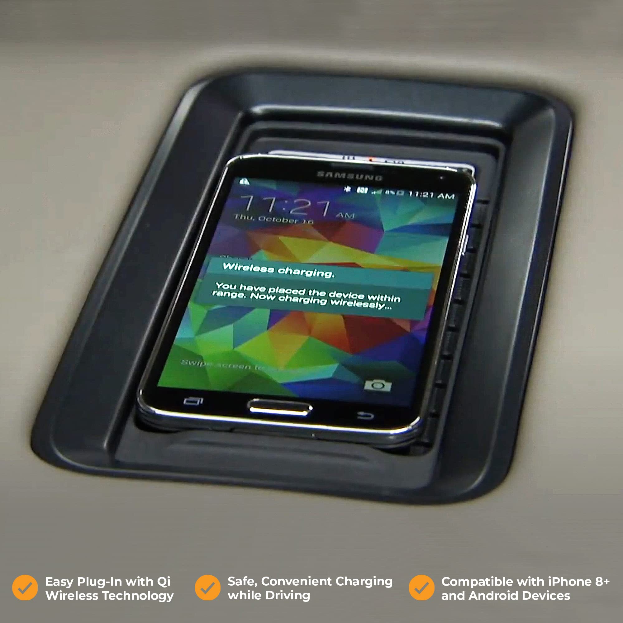 Brandmotion GM Retrofit Certified Qi Wireless Charging Repair Kit FDMC-1285 (2015-2018) Connects to Factory Plugs Reuses Vehicles Original Charging Pad for iPhone 8 or Newer/Android Comparable Black