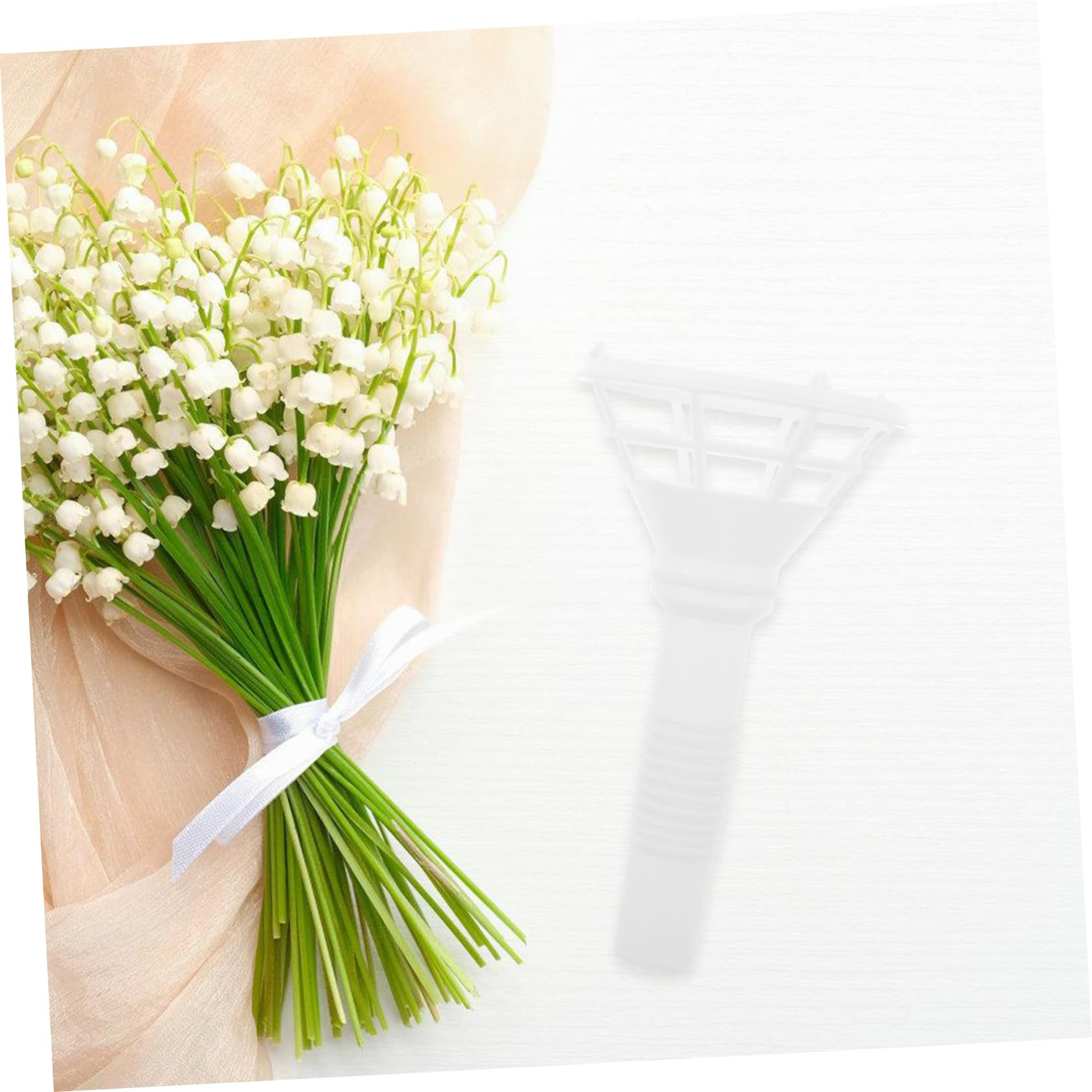 Soporte para Ramo de Novia DIY Blanco de Plástico 10 Piezas