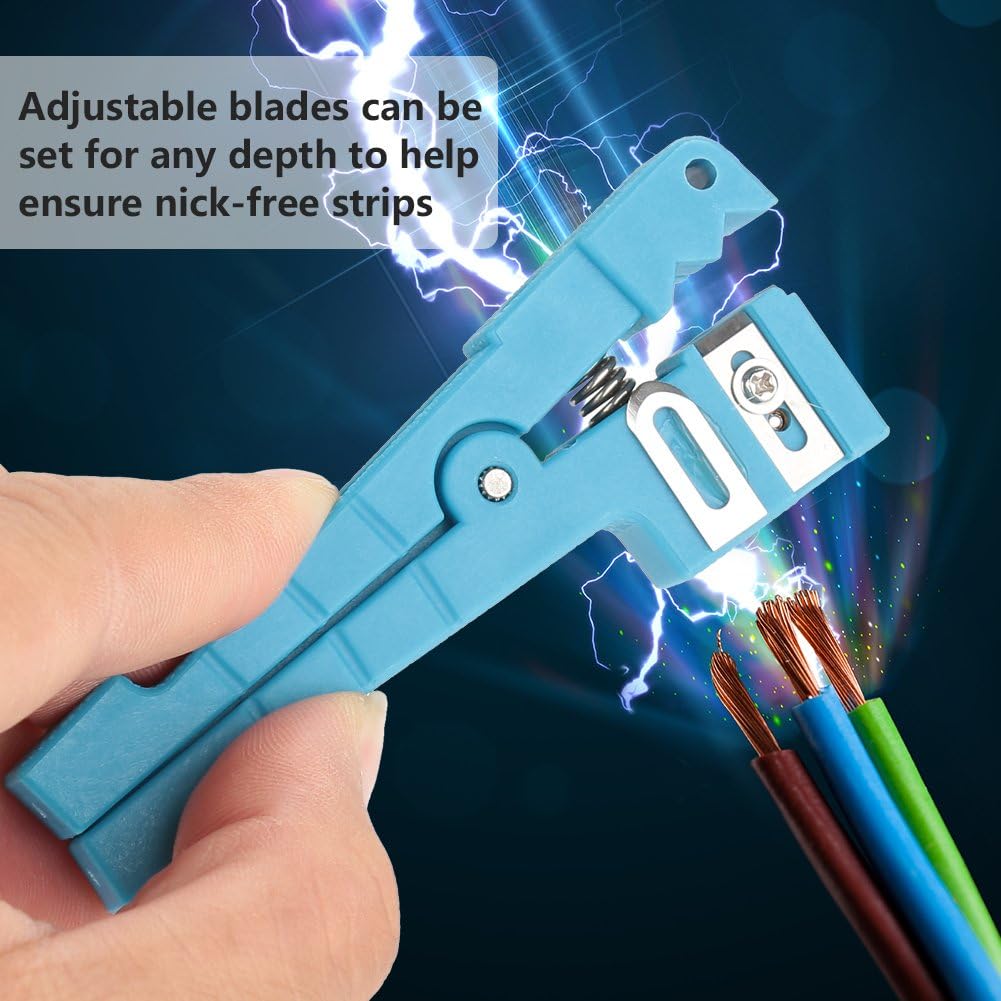 Oumefar Coaxial Cable Fiber Optic Jacket Wire Stripper Cable Cutter Crimper Stripping Tool for Industry for Stripping Fiber and a Variety of Fiber Optic Cable(45-163)