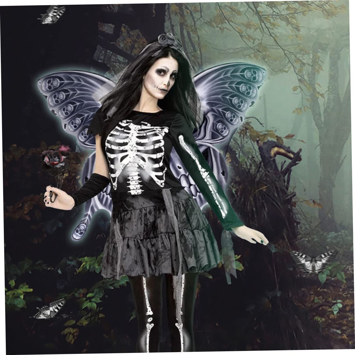 オ*ん様 落款あり 付下げ 暈し 蝶の乱舞文様 正絹 裄68.5 超トールサイズ Amazon.co.jp: PRETYZOOM 骸骨 蝶 羽 布 舞踏会 黒 : 文房具