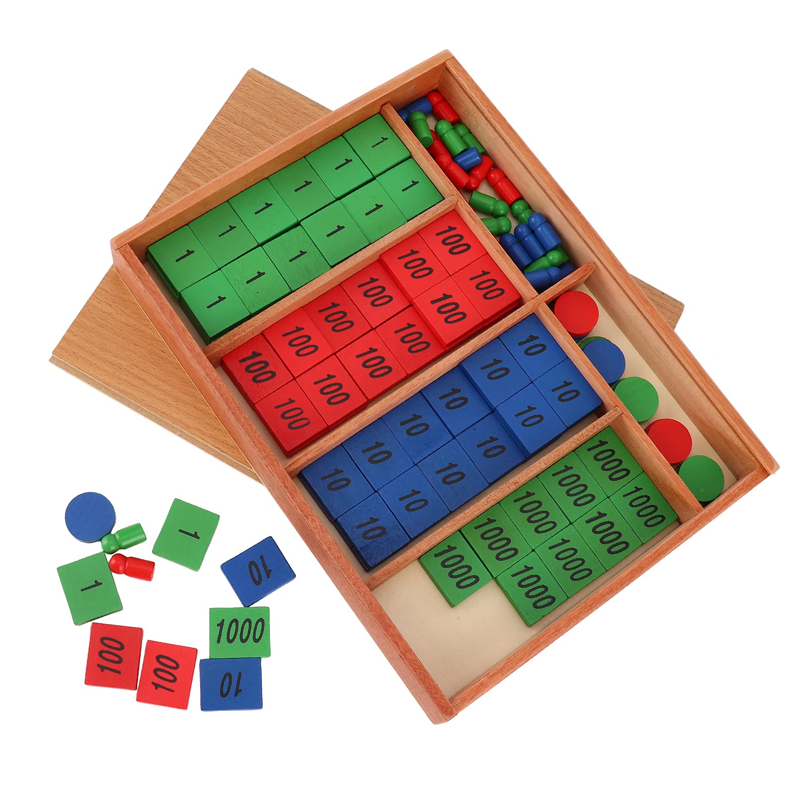 Juego Educativo de Madera de Sellos para Bebés para el Aprendizaje de la Primera Infancia, Juguetes de Matemáticas Preescolares para Niños, 8,5 X 1,4 X 11,3 Pulgadas