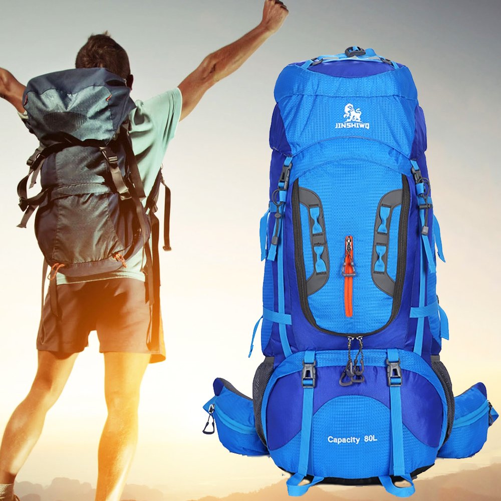 Jian ya na al aire libre Montañismo gran capacidad 80lwaterproof transpirable Suspensión Soporte Mochila Ciclismo y Senderismo Mochila con cubierta para la lluvia