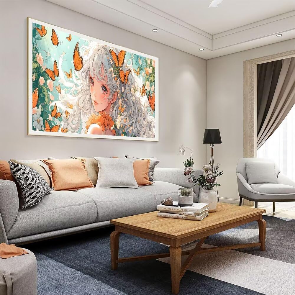 5D DIY Diamond Painting Kit Completo, Bella ragazza Diamantini Strass Ricamo a Punto per Adulti Bambini Decorazione Casa, Kit per Pittura Diamante Mosaico Fai Da Te, per Decorazioni Casa 60x150cm S250