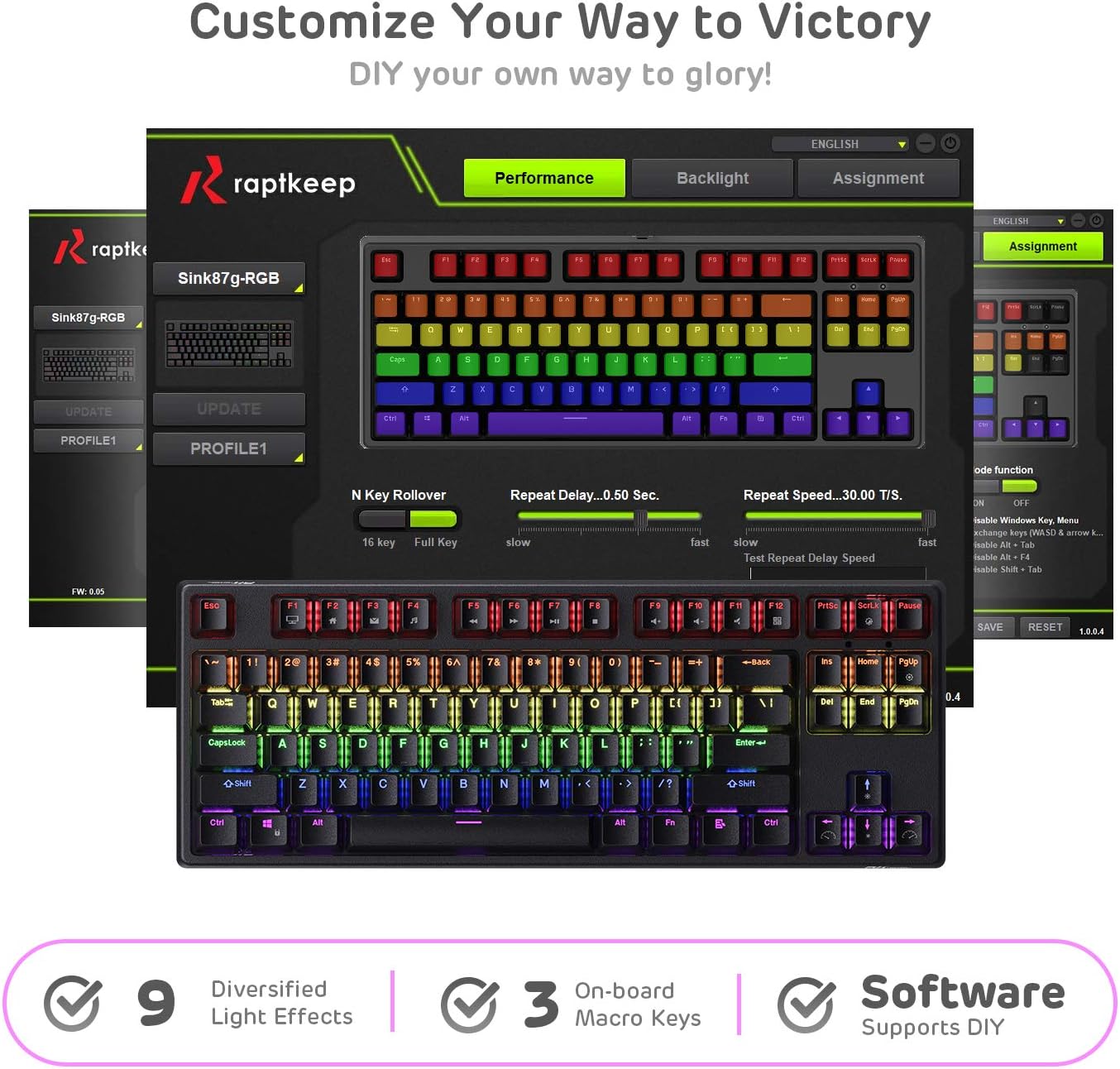 Buy RK ROYAL KLUDGE RK87 Sink87G RGB Wireless TKL Mechanical Gaming