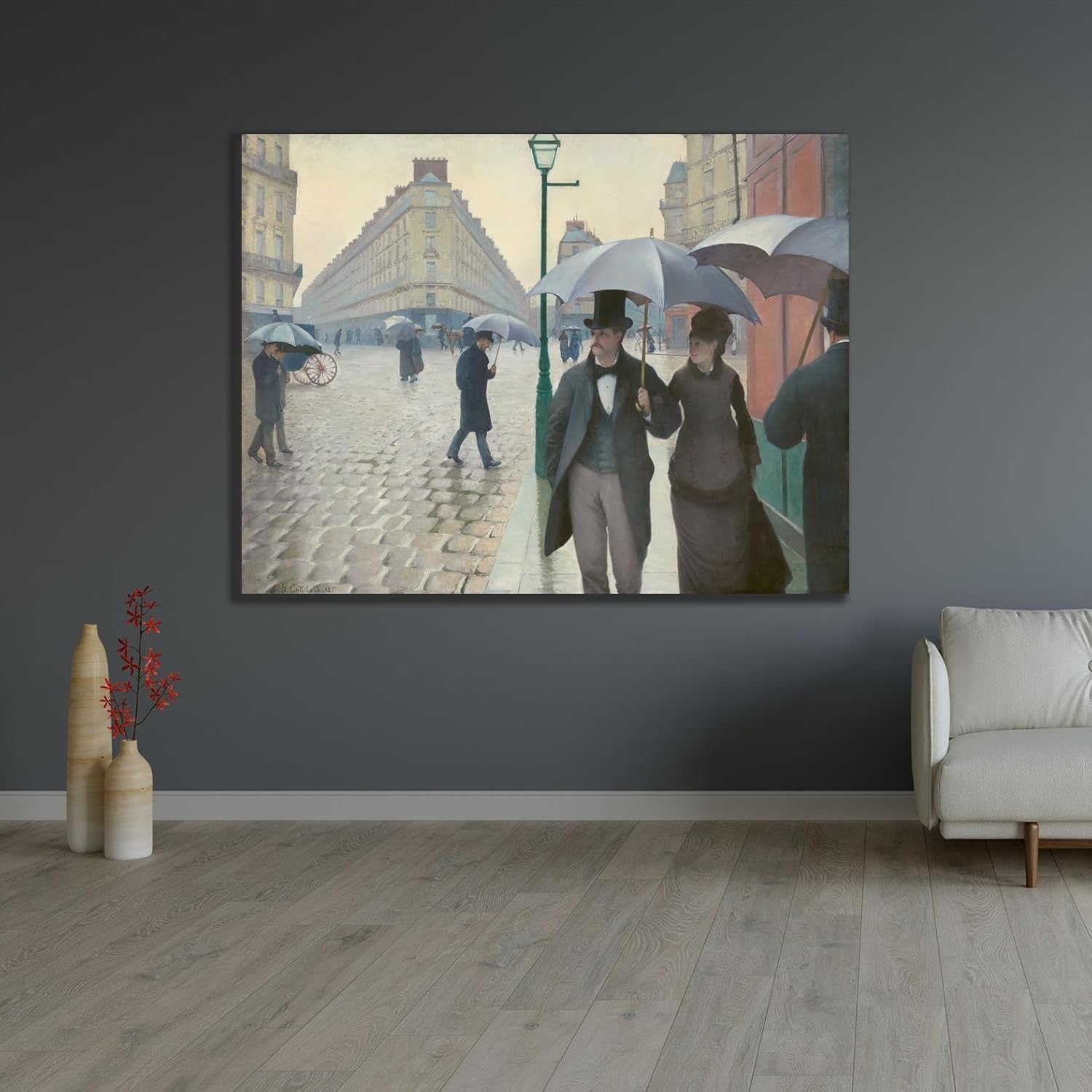 ArtDirect Paris Street; Rainy Day Unframed Art Print Giclee Poster by Gustave Caillebotte - Ready for Framing with Customization Sizes 10x8, 14x11, 20x15, 32x24, 48x36 and 60x45 inches