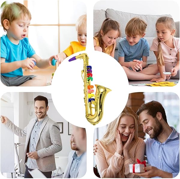 Saxophone pour Enfant, Jouet Saxophone Miniature Portable Instrument De Musique Enfant Jouet Musical Éducatif pour Anniversaire Fête École Représentation Scène Jeu De Rôle - 4