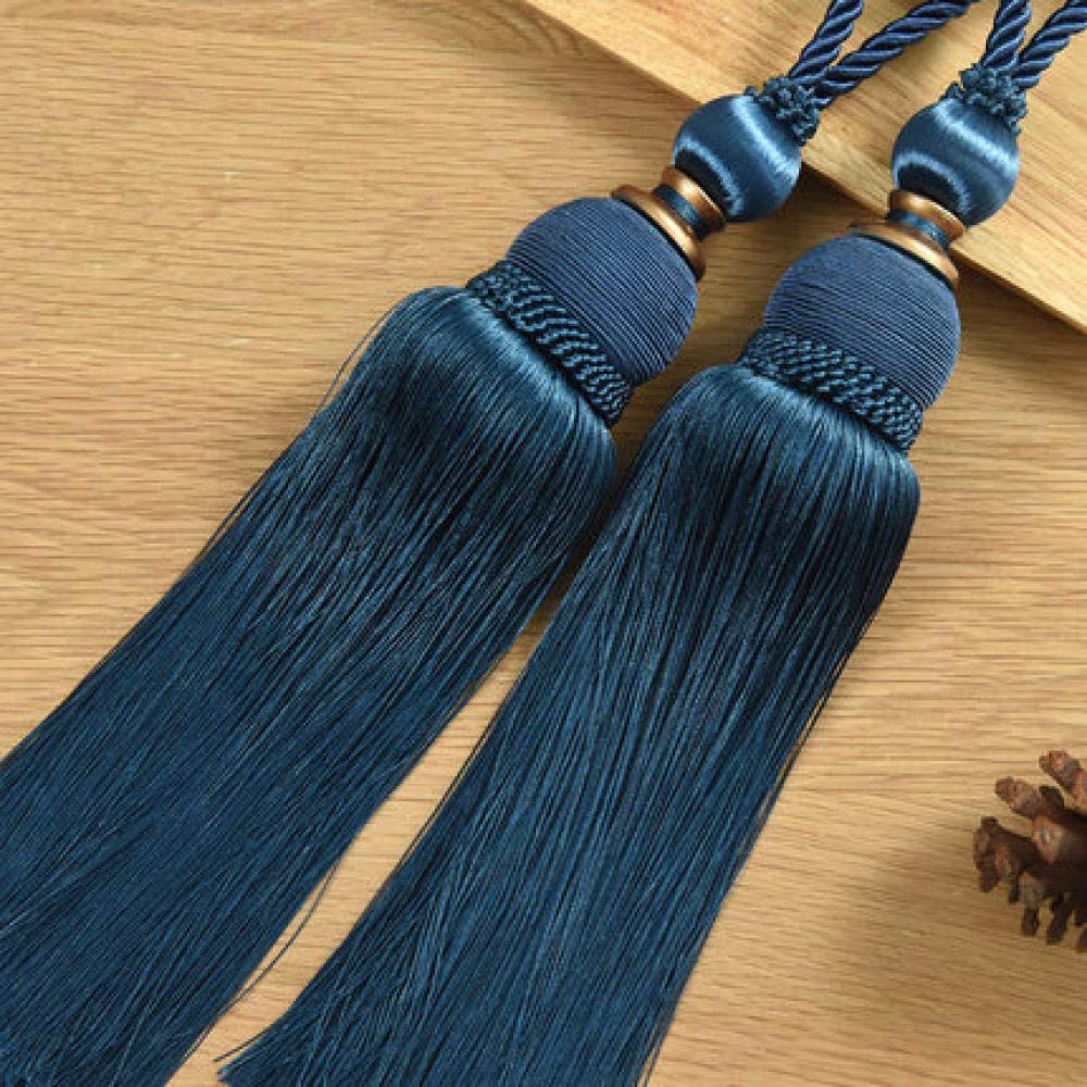 Accesorios de cortina holderback tie backs con borla azul zafiro pack de 2