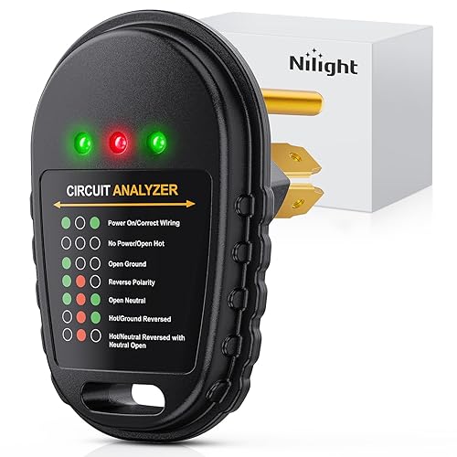 Miniatura 10 de Nilight Probador de circuito RV de 50 amperios, 125250 V, enchufe analizador de circuitos RV con luz indicadora LED de 50 amperios Nema 14-50P ETL