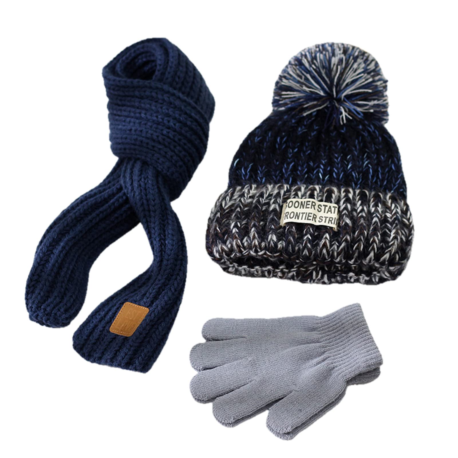 Conjunto de gorro, bufanda y guantes de invierno para niños y niñas 8