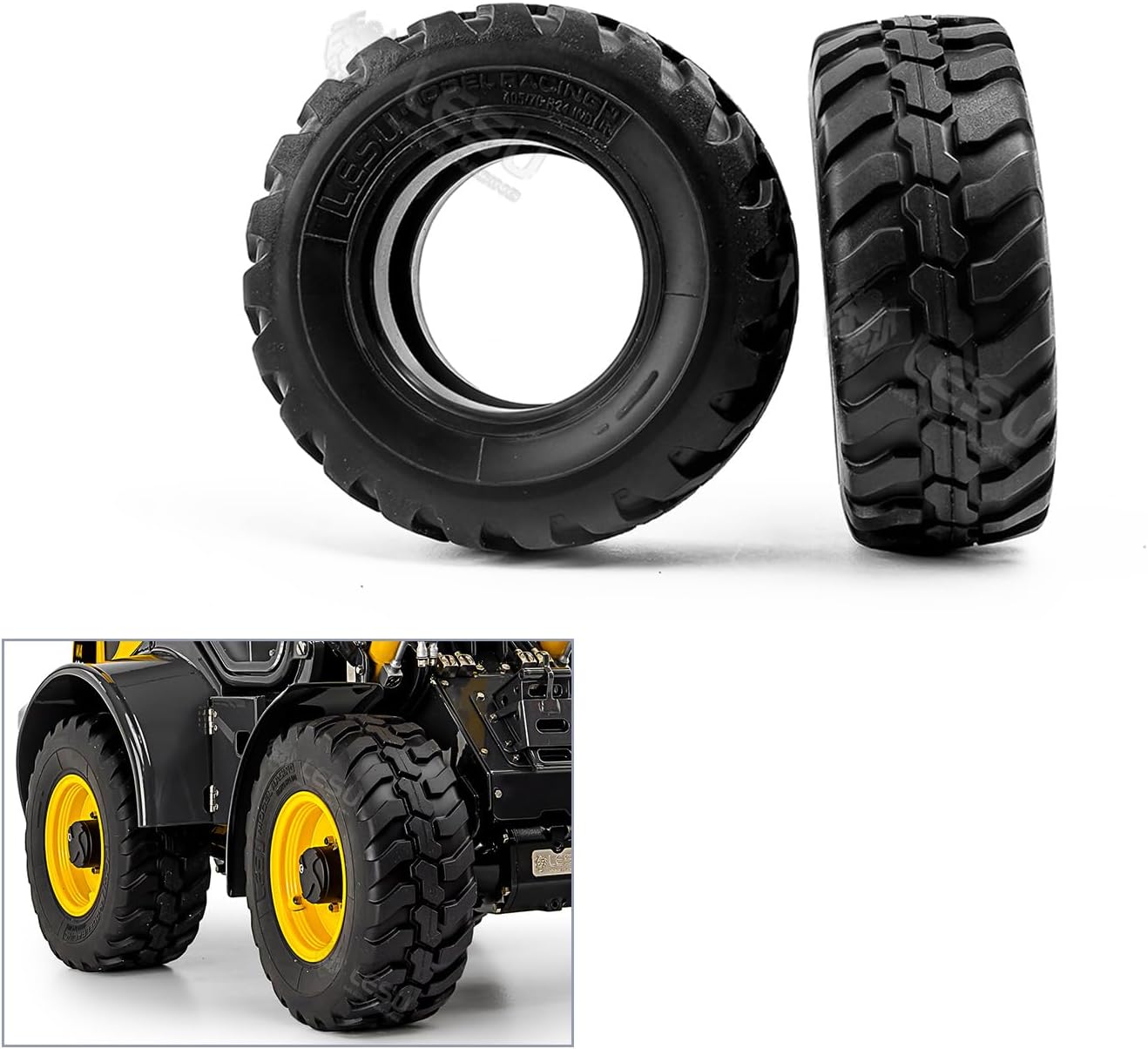 TOUCAN RC HOBBY 88MM Plastic Wheel Tire for LESU Aoue WA100M-8 4X4 1/14 Remote Control Hydraulic Loader DIY RC Construction Car Model