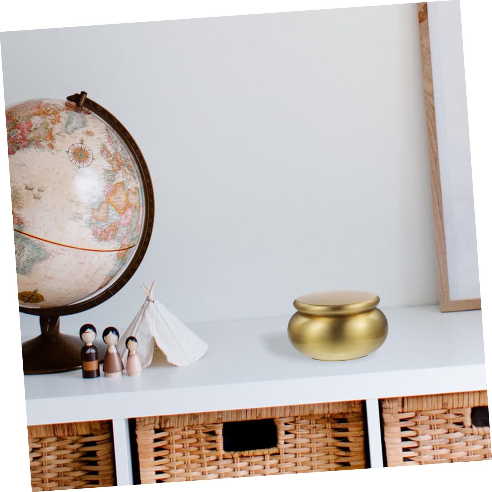minkissy Urna de Cremación Pequeña de Cobre Dorado Buen Sellado, Diseño Simple y Elegante, para Guardar Cenizas en Hogares y Cementerios