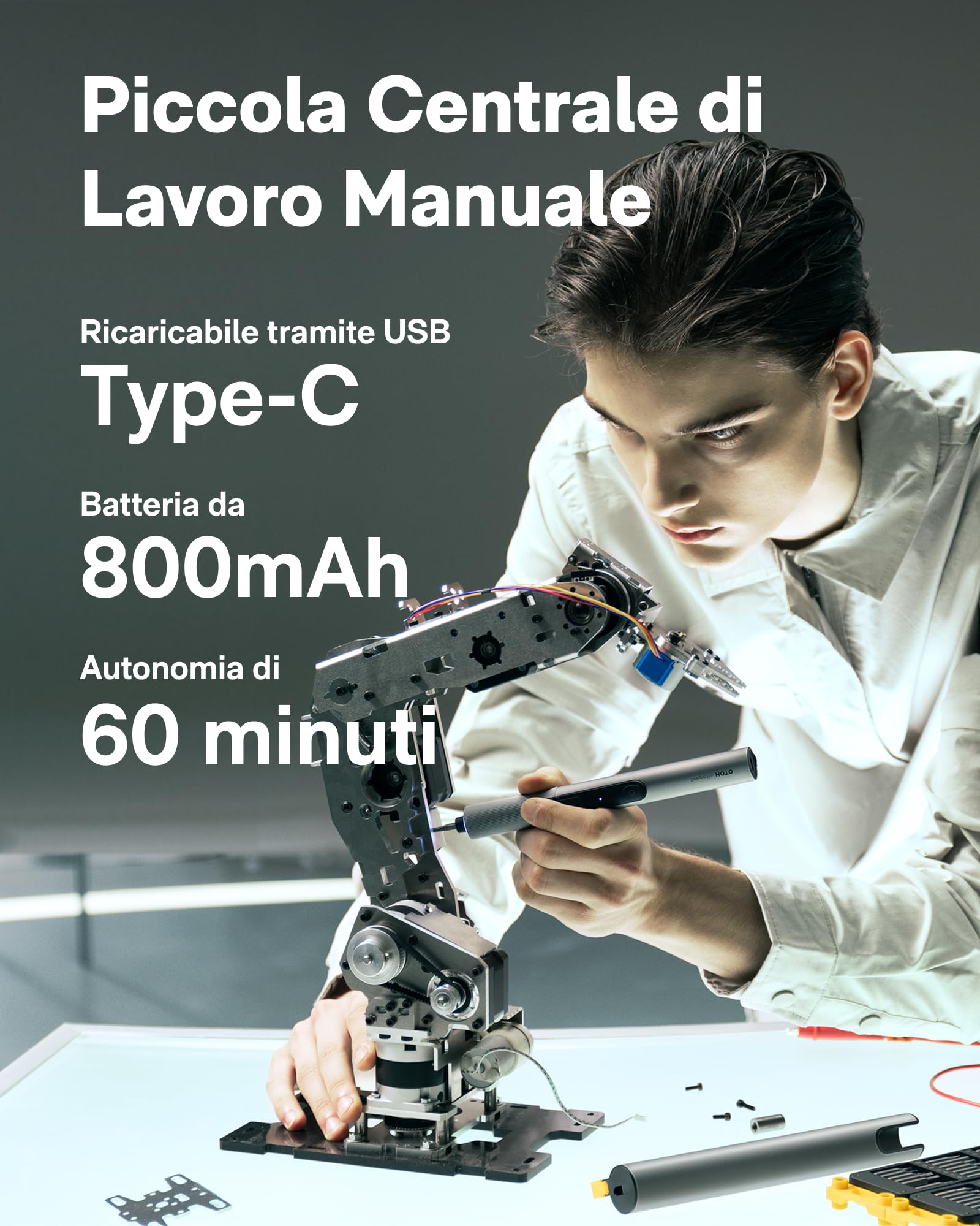 40 Pezzi Cassetta Attrezzi Completa con Cacciavite Elettrico e SNAPBLOQ™ S-A01 Set di Cacciaviti di Precisione Master 3.7V
