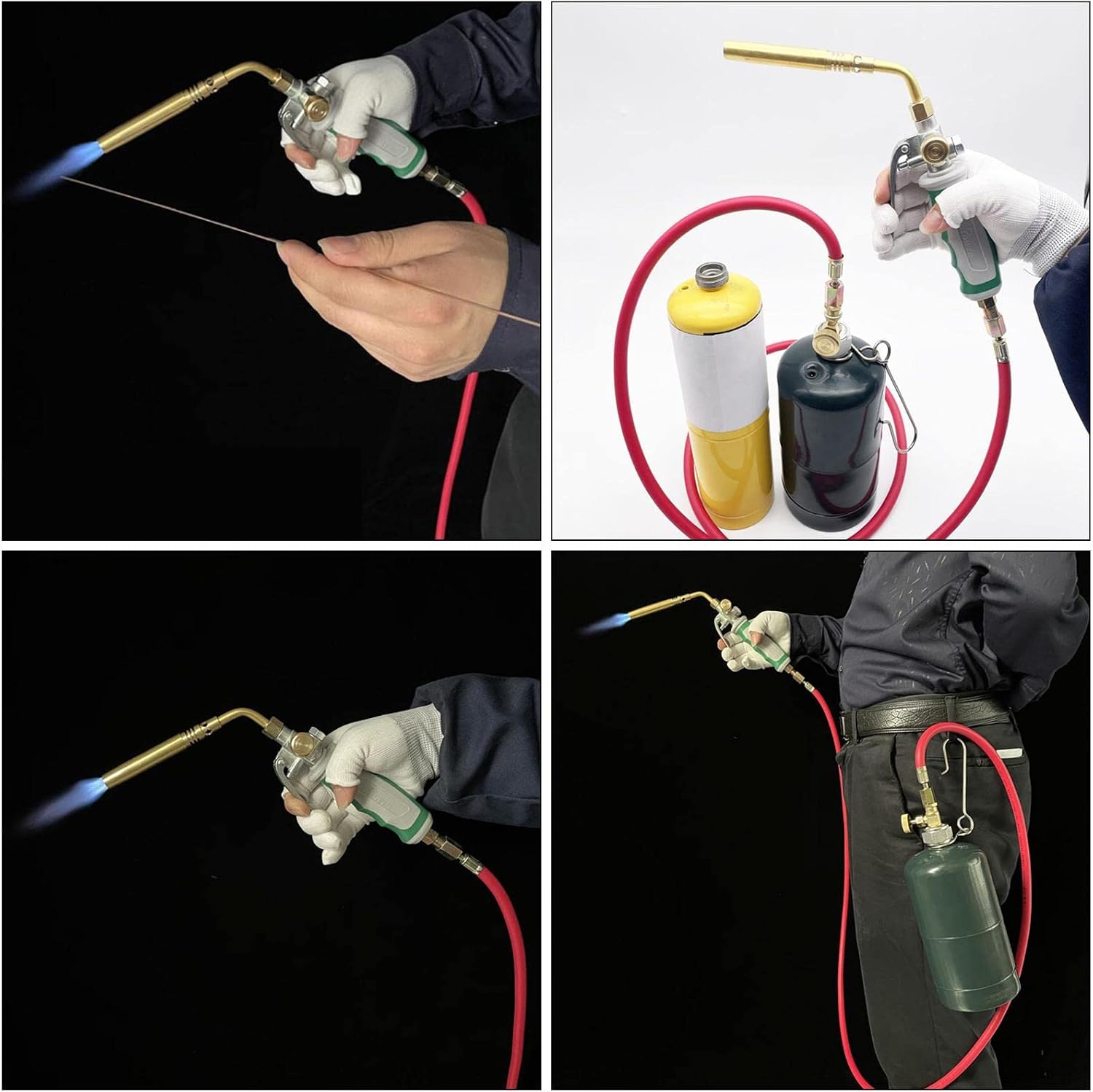 MAPP Propane Welding Torch with 1.6m Hose Professional Gas Welding Torch with Home Propane Welded Soldering Brazing for Pipelines