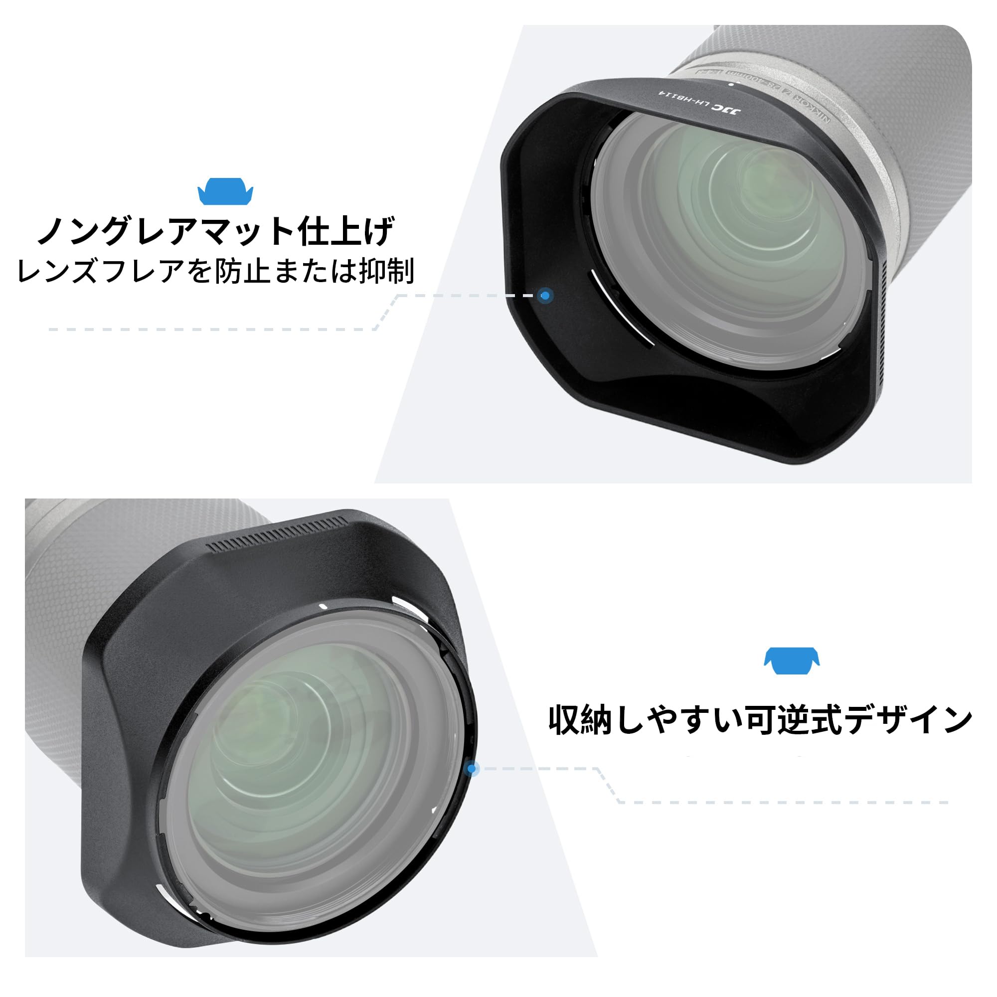 NIKKOR 24-120 f4 S / 別売HB-114 レンズフードつき Amazon | JJC HB-114 可逆式 バヨネットレンズフード Nikon HB
