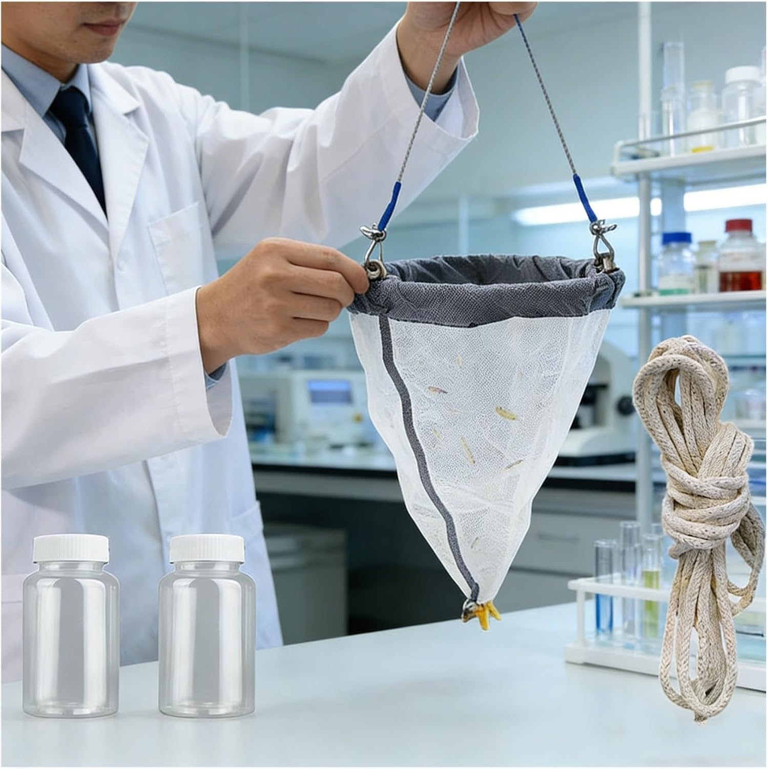 Phytoplankton Collection Nets Kit with 2 Collection Bottles