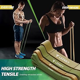 LEEKEY Resistance Bands, Exercise Bands with Handles,Pull Up Assist Bands - Band Set with Door Anchor - Bands for Working Out,Band for Men and Women Fitness Training,Home Workouts