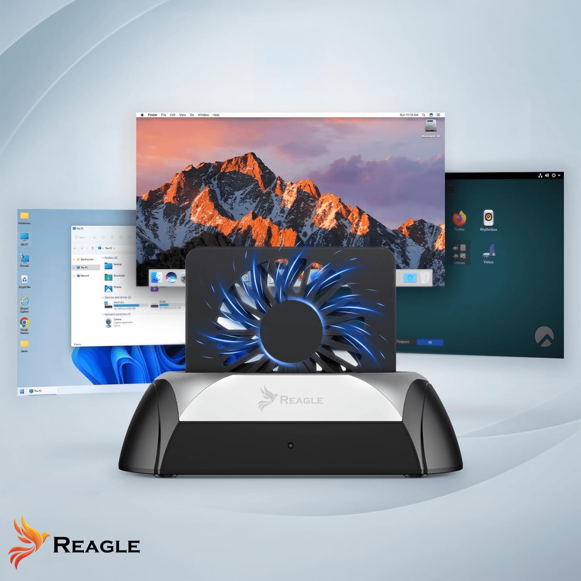 Reagle Docking Station Compatibil cu HDD şi SSD SATA 2,5" Wiosa 3,5" NVMe M.2 2230 2242 2260 2280 adapter obudowy USB 22 TB kompatybilny z Windows MacOS Linux