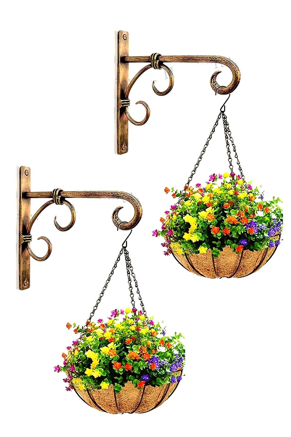 Craft Expertise Alloy Steel Plant Wall Hanging Hook Bird Feeders Planters Lanterns Wind Chimes Hanging (Small, Golden Antique), Pack of 2 (B0BJZ81RD2) Amazon Price History, Amazon Price Tracker