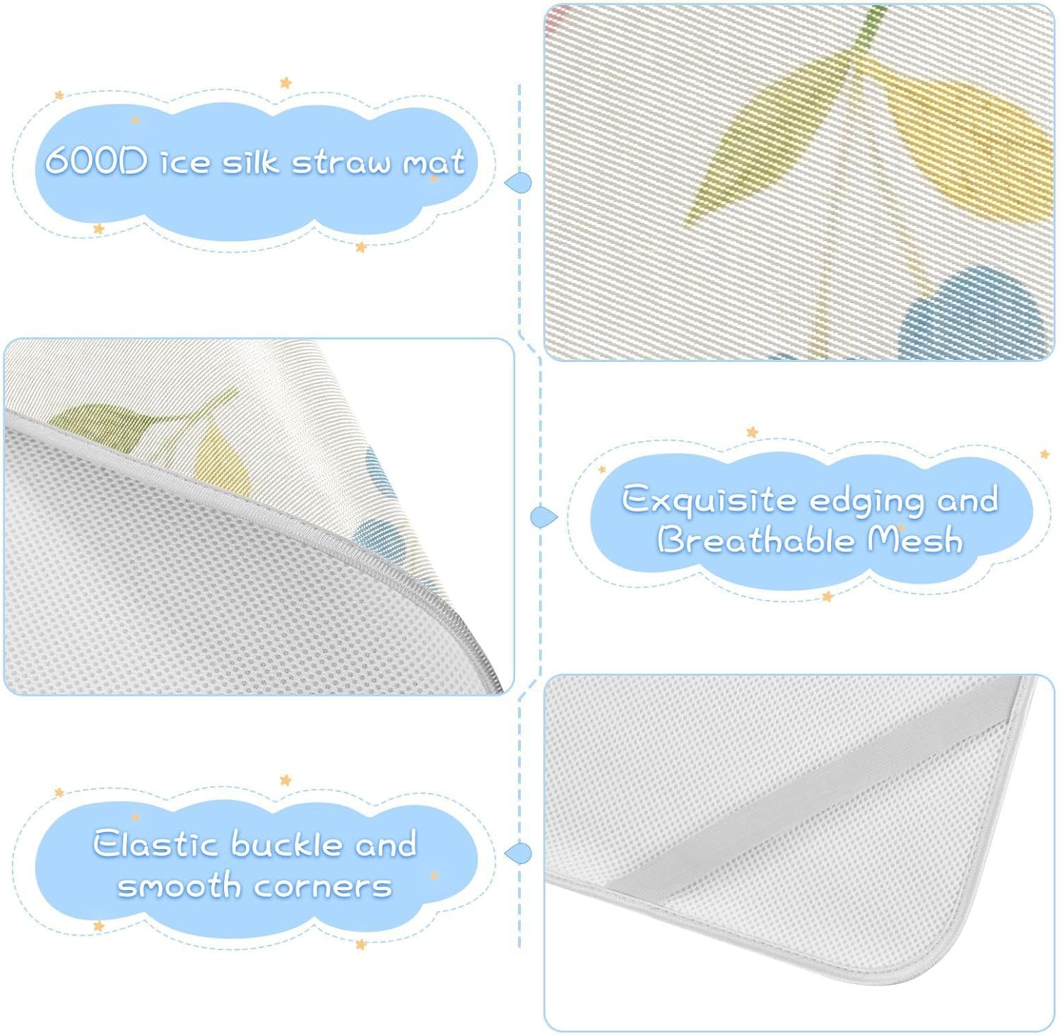 Watercolor Cherry Cooling Baby Crib Mattress Topper 28" x 52" Washable Mattress Pads for Baby&Toddler
