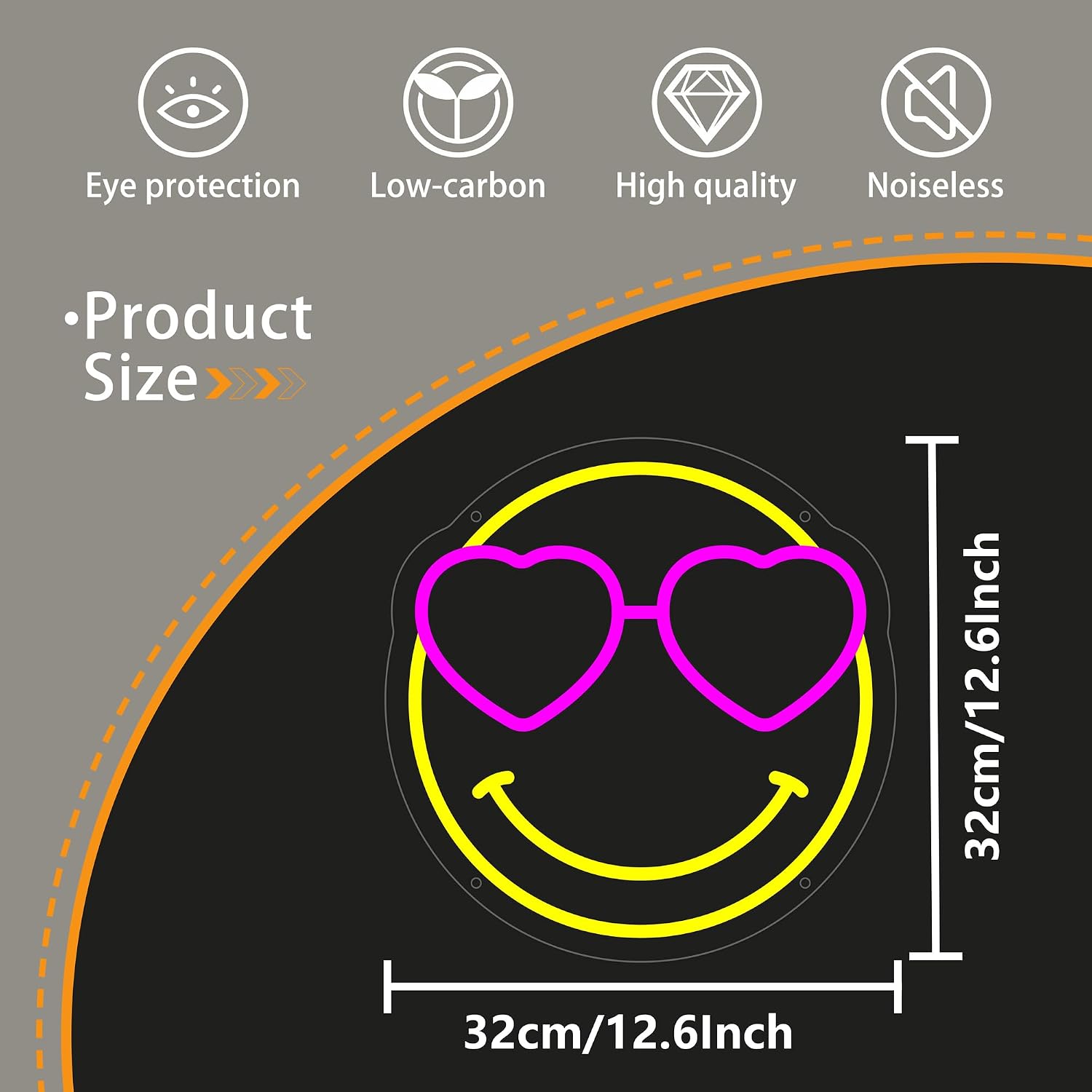 Smile Face Neon Sign for Wall Decor, Cute Smily Face Emoji Led Signs for Home Decor, Dimmable Neon Light Sign for Bedroom, Game Room, Living Room, Bar Decoration, Man Cave