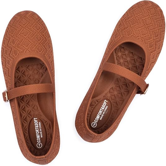 Frank Mully Women's Mary Jane Flats with Memory Foam Comfort