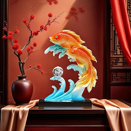 Miniatura 4 de Estatua de pescado chino grande de Feng Shui de 11.5 pulgadas, decoración de peces de FengShui, decoración para el hogar, oficina, decoración de
